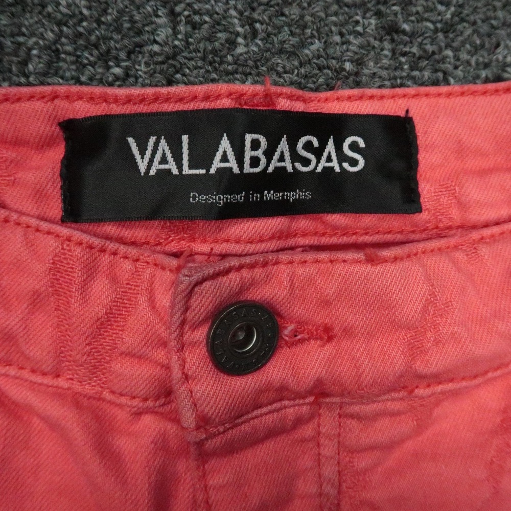 Valabasas Jeans Mens 38x36 Red‎ Pink Raw Frayed Hem Carpenter Wide Leg - Picture 3 of 14